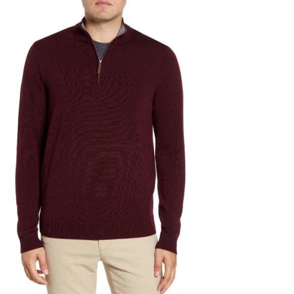 Men's Nordstrom Men's Shop Quarter Zip Wool Pullover - Picture 2 of 8